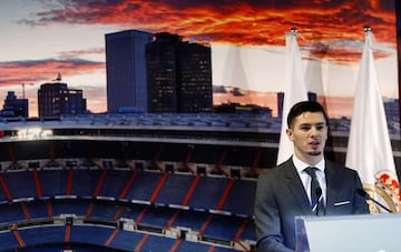 Soccer Football - Real Madrid - Brahim Diaz Presentation - Santiago Bernabeu, Madrid, Spain - January 7, 2019 Real Madrid's Brahim Diaz during the presentation