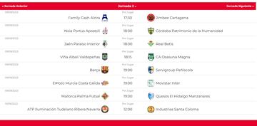 Horarios y partidos de la 2ª jornada de la Primera Federación Futsal.