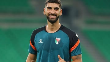 Yaser Hamed, durante la convocatoria con Palestina