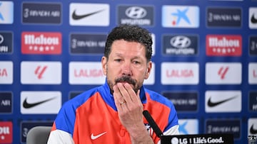 Simeone, en rueda de prensa.