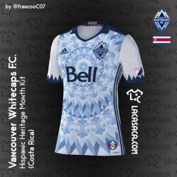 Inspirado en la nacionalidad del jugador de los Whitecaps Kendall Waston y arte típico de Costa Rica.