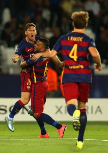 Leo Messi celebra el 1-1.