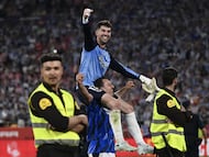 Goalkeeper Unai Marrero was the hero as Real Sociedad won the Copa del Rey for the fourth time after defeating Atleti on penalties.