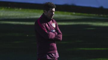 Simeone, en el Cerro durante el presente parón.