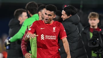 Luis Díaz en un partido de Liverpool en Champions League.