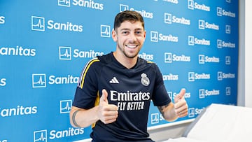 Fede Valverde durante el reconocimiento médico en el Hospital Universitario Sanitas La Moraleja-Edificio Ana de Austria.