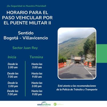 Cierre vía al llano: Hasta cuándo será y cuáles son las rutas alternas