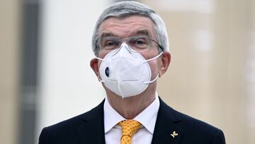 El presidentde del COI Thomas Bach, durante una visita a Tokio.