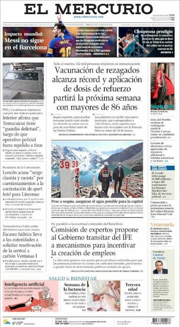 La salida de Messi, en las portadas de los periódicos de medio mundo