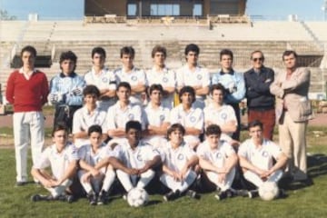 La plantilla del Real Madrid Castilla con Rafa Benítez como entrenador.