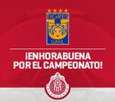 Chivas felicita primero a los Tigres tras el campeonato