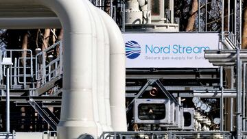 FILE PHOTO: Pipes at the landfall facilities of the 'Nord Stream 1' gas pipeline are pictured in Lubmin, Germany, March 8, 2022. REUTERS/Hannibal Hanschke//File Photo