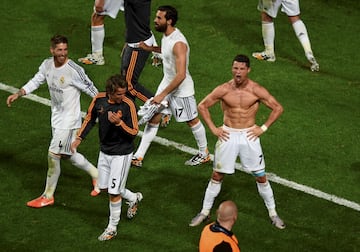 24 de mayo de 2014. Partido de la final de la Champions League entre el Real Madrid y el Atl¨¦tico de Madrid en Lisboa (4-1). Cristiano Ronaldo marc¨® el 4-1 de penalti.