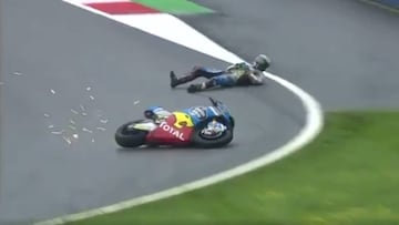 Franco Morbidelli fue uno de los pilotos que se cay&oacute; en el FP1 de Moto2 en Austria.