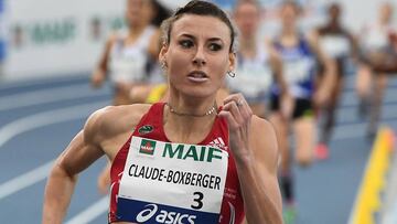 La atleta francesa Ophelie Claude-Boxberger compite durante la prueba de 1.500 de los Campeonatos de Francia.