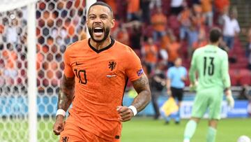 Depay celebra un gol en la Eurocopa.