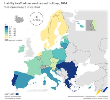 Investigan cuántos europeos no pueden permitirse una semana de vacaciones y la situación de España es alarmante