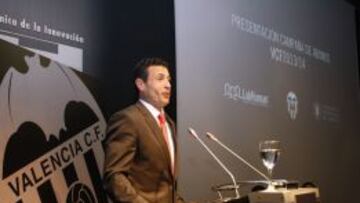 Amadeo Salvo en la presentación de la campaña de abonos del Valencia.