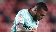 GRANADA, SPAIN - NOVEMBER 01: Ruben Vezo of Levante UD celebrates after scoring his sides first goal during the La Liga Santader match between Granada CF and Levante UD at Estadio Nuevo Los Carmenes on November 01, 2020 in Granada, Spain. Football Stadium