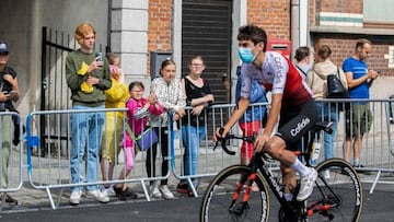 French Guillaume Martin of Cofidis pictured at the start of stage six of the Tour de France cycling race, a 220 km race from Binche, Belgium, to Longwy, France, on Thursday 07 July 2022. This year's Tour de France takes place from 01 to 24 July 2022. BELGA PHOTO POOL ANTHONY MALAGOLI - UK OUT (Photo by ANTHONY MALAGOLI / BELGA MAG / Belga via AFP) (Photo by ANTHONY MALAGOLI/BELGA MAG/AFP via Getty Images)