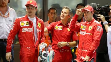 Charles Leclerc y Sebastian Vettel en Singapur.