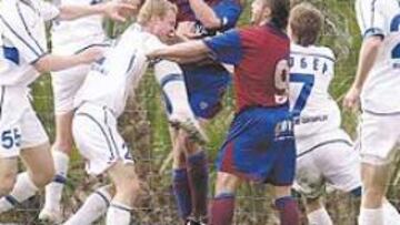 <b>TANGANA. </b>El conjunto azulgrana y el ruso se enzarzaron en una pelea tras una dura entrada a Rubiales.