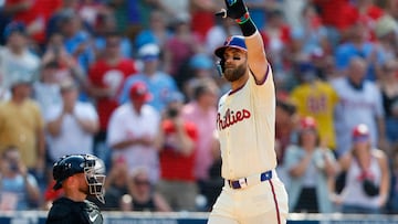 MLB player Harper appeared to pay homage to the viral “hawk tuah girl” during the Philadelphia Phillies’ game against the Arizona Diamondbacks on Friday.