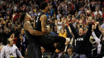 SAN JOSE, CA - MARCH 23: The Xavier Musketeers celebrate their 73 to 71 win over the Arizona Wildcats during the 2017 NCAA Men's Basketball Tournament West Regional at SAP Center on March 23, 2017 in San Jose, California. Ezra Shaw/Getty Images/AFP
== FOR NEWSPAPERS, INTERNET, TELCOS & TELEVISION USE ONLY ==