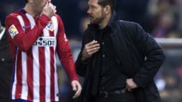 Godín, durante el cambio.