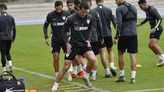 Luis Hern&aacute;ndez, durante un entrenamiento del M&aacute;laga.