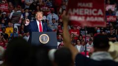 20 June 2020, US, Tulsa: US President Donald Trump speaks to his supporters during his campaign rally. Photo: Tyler Tomasello/ZUMA Wire/dpa
 
 
 20/06/2020 ONLY FOR USE IN SPAIN