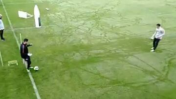 El dinámico ejercicio de Arias para mejorar su juego de pies