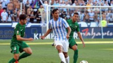 Santa Cruz, ante el Elche, posiblemente su último partido en la Liga española.