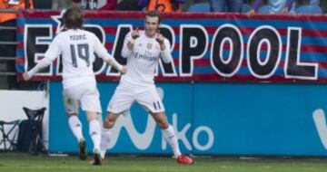 Gareth Bale celebra el 0-1.