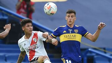 Jorge Carrascal en el partido entre Boca y River