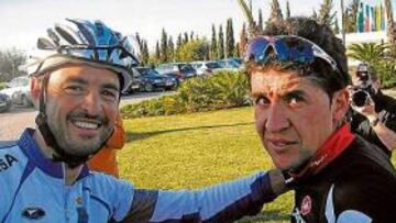 <b>ENCUENTRO. </b>Mancebo y Sastre ayer en el Algarve (Portugal).