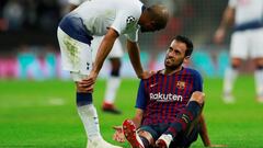 Busquets, en el partido ante el Tottenham.