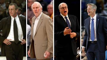 Riley, Popovich, Jackson y Kerr, de izquierda a derecha