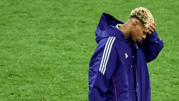 Munich (Germany), 09/06/2025.- Lamine Yamal of Spain reacts after the UEFA Nations League final match between Portugal and Spain in Munich, Germany, 08 June 2025.. (Alemania, España) EFE/EPA/FILIP SINGER