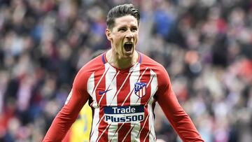 Fernando Torres celebra su gol a Las Palmas. 