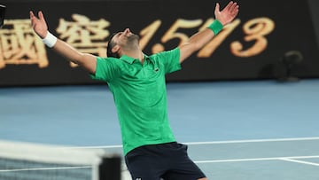 The Serb stunned the crowd as he battled with Sinner to take the game in 5 sets.