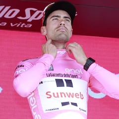 Dumoulin estalla al no ser esperado por Nairo y Nibali