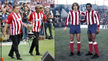 21/05/17 ATLETICO DE MADRID vs ATHLETIC DE BILBAO
 PARTIDO PRIMERA DIVISION
 CELEBRACION CON LOS VETERANOS DEL ULTIMO PARTIDO EN EL VICENTE CALDERON
 PEREIRA Y LEIVINHA 
 PUBLICADA 25/05/17 NA MA13 2COL