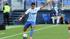 Renato Santos, durante un partido en La Rosaleda.