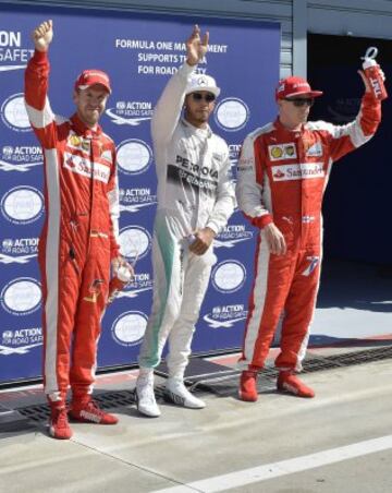 Vettel, Hamilton y Raikkonen.