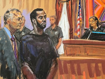 Sean "Diddy" Combs stands before a U.S. Magistrate after prosecutors brought three criminal charges against him in federal court.