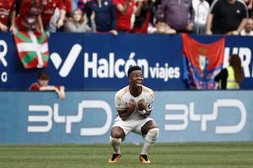 Vinicius, tras recibir la amarilla ante Osasuna.