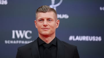 Laureus World Sports Awards - Palacio de Cibeles, Madrid, Spain - April 20, 2026 Former footballer Toni Kroos poses on the red carpet ahead of the awards ceremony REUTERS/Isabel Infantes