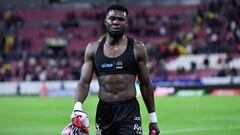 Jordy Caicedo of Atlas during the 9th round match between Atlas and Pumas UNAM as part of the Torneo Clausura 2024 Liga BBVA MX at Jalisco Stadium on February 14, 2024 in Guadalajara, Jalisco, Mexico.