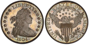 Dólar de plata de 1804.